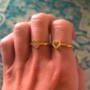 Coach Gold Heart Stacking Ring Set of 2